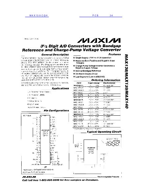 MAX138CQH数据手册封面
