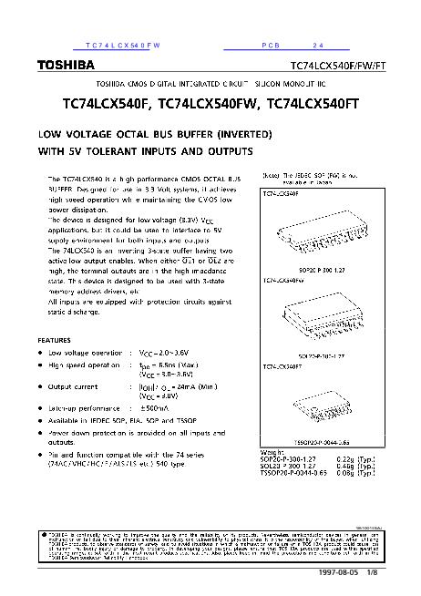 TC74LCX540F数据手册封面
