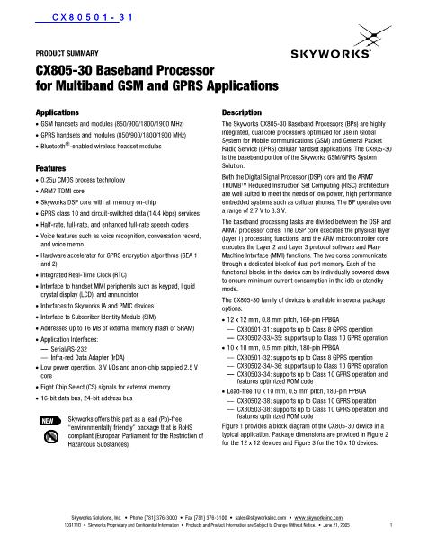 CX80501-31数据手册封面