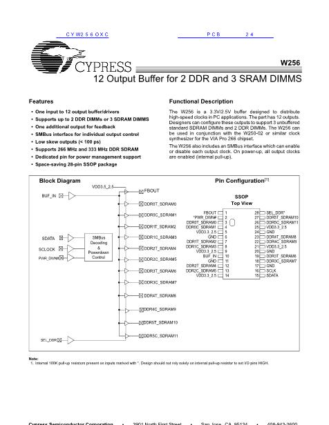 CYW256OXC数据手册封面