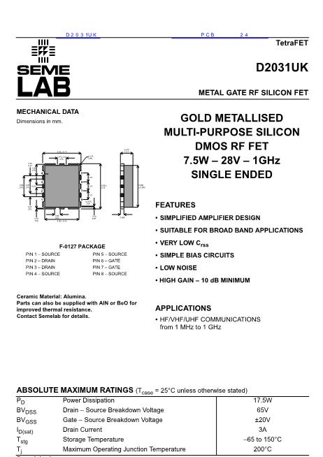 D2031UK數(shù)據(jù)手冊封面