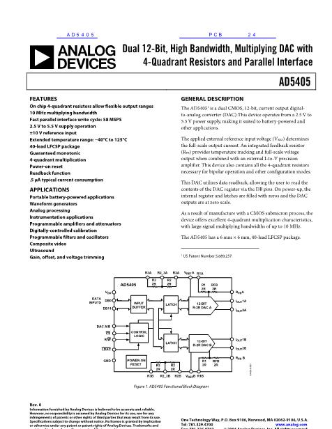 AD5405數(shù)據(jù)手冊封面