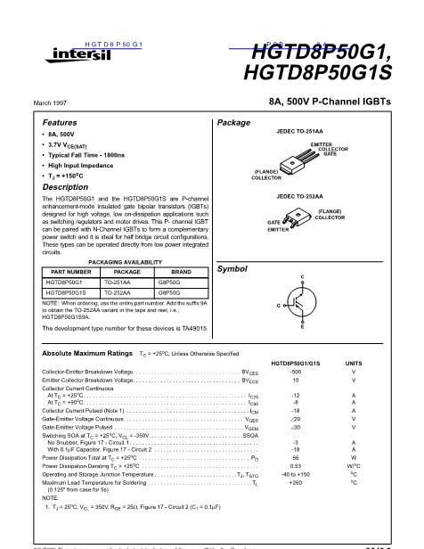 HGTD8P50G1数据手册封面