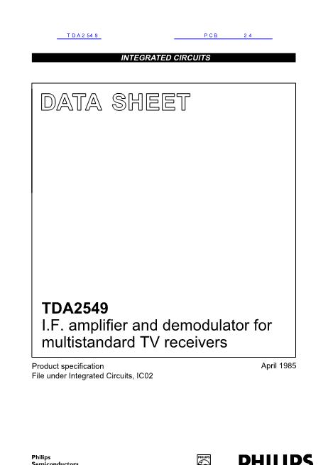 TDA2549数据手册封面