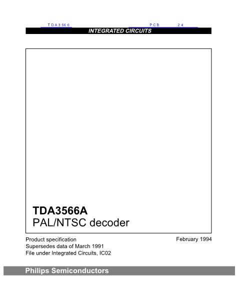 TDA3566數(shù)據(jù)手冊(cè)封面