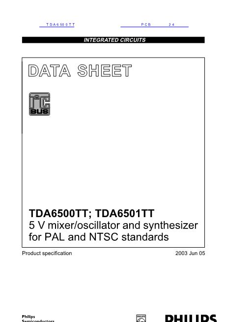 TDA6500TT数据手册封面