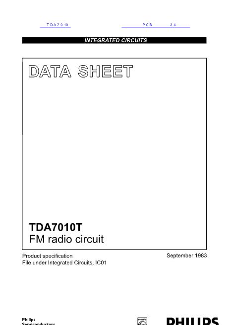 TDA7010数据手册封面