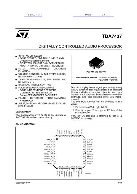TDA7437数据手册封面