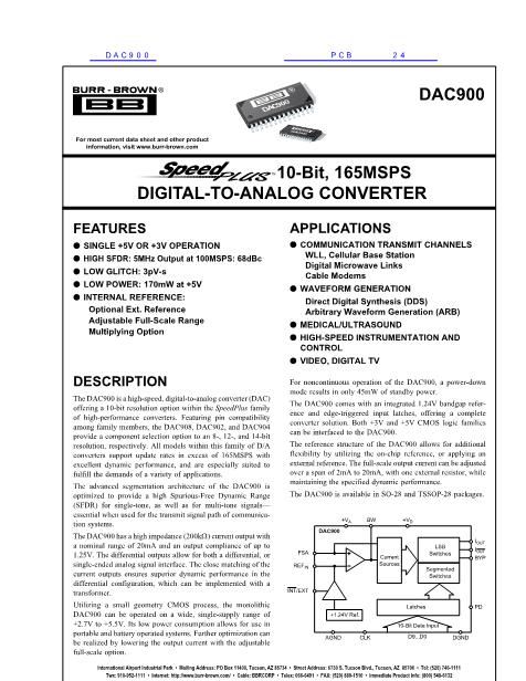 DAC900数据手册封面