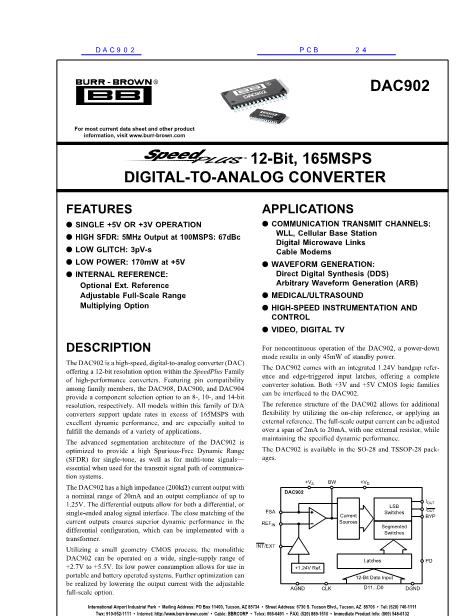 DAC902数据手册封面