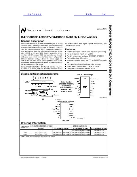 DAC0806数据手册封面