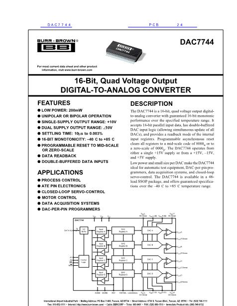 DAC7744数据手册封面