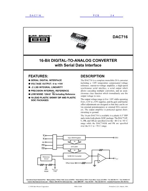 DAC716数据手册封面