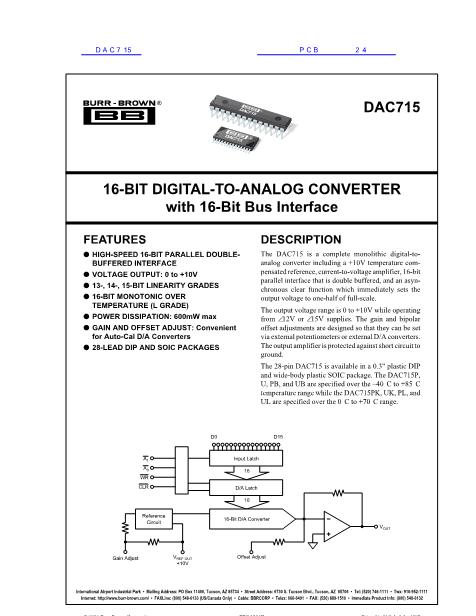 DAC715数据手册封面