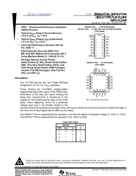 SN74LV174ADBRE4數(shù)據(jù)手冊封面