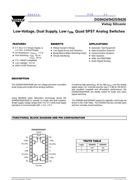 DG9424數(shù)據(jù)手冊封面