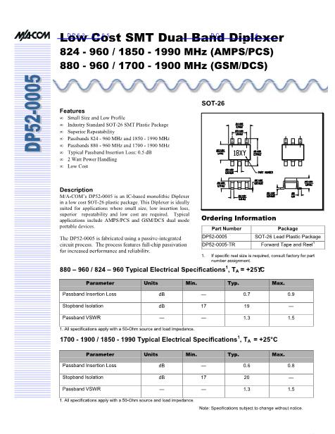 DP52-0005数据手册封面