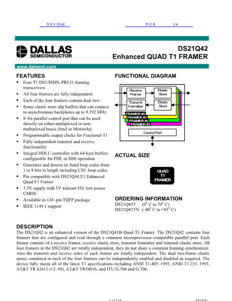 DS21Q42数据手册封面