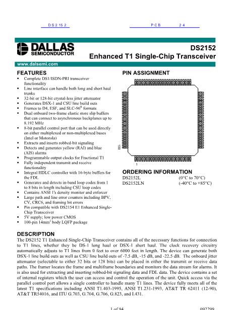 DS2152数据手册封面