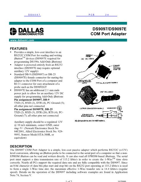 DS9097数据手册封面