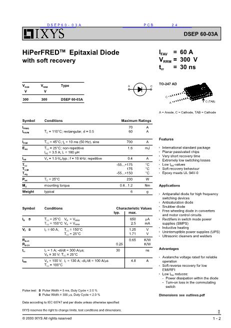 DSEP60-03A数据手册封面