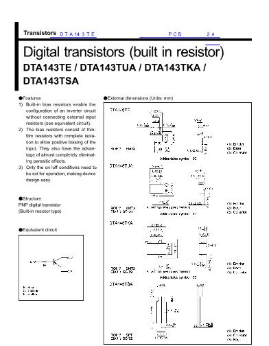 DTA143TE数据手册封面