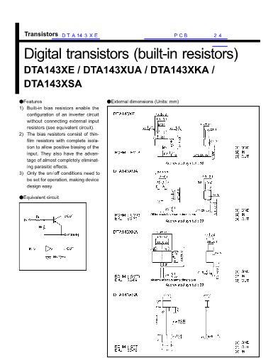 DTA143XE数据手册封面