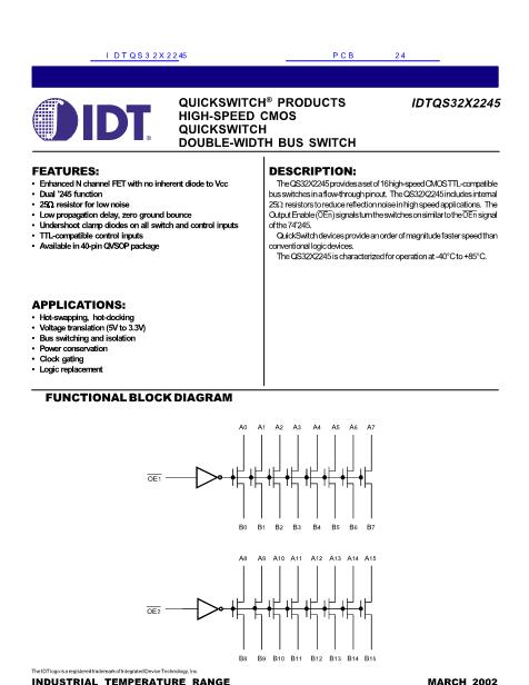 IDTQS32X2245數(shù)據(jù)手冊(cè)封面