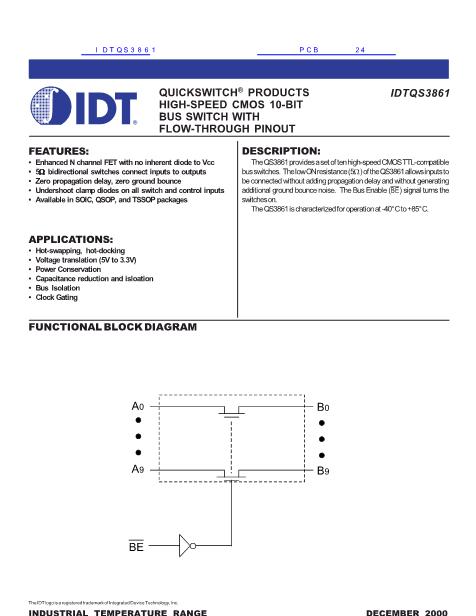 IDTQS3861数据手册封面