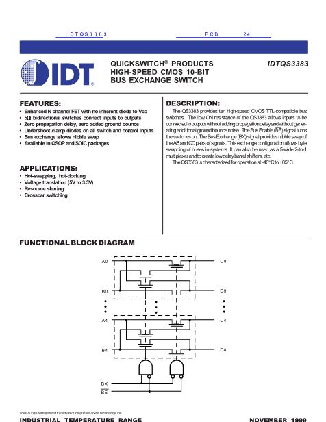 IDTQS3383數(shù)據(jù)手冊(cè)封面