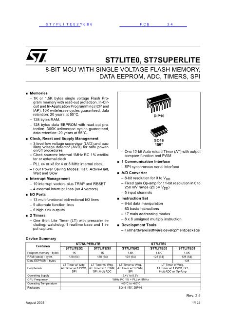 ST7FLITE02Y0B6数据手册封面
