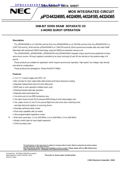 UPD44324085F5-E33-EQ2數(shù)據(jù)手冊(cè)封面