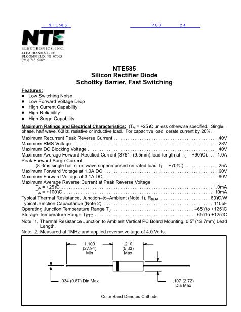 NTE585数据手册封面