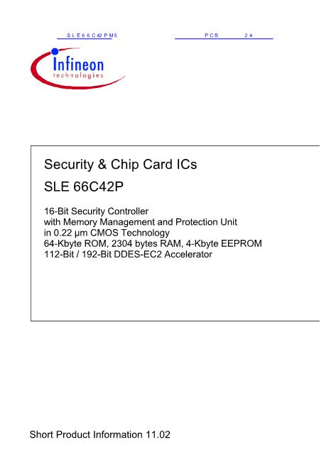 SLE66C42P數(shù)據(jù)手冊(cè)封面