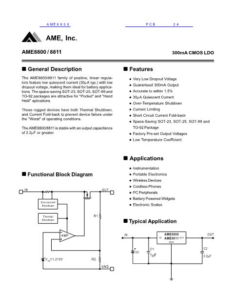 AME8800数据手册封面