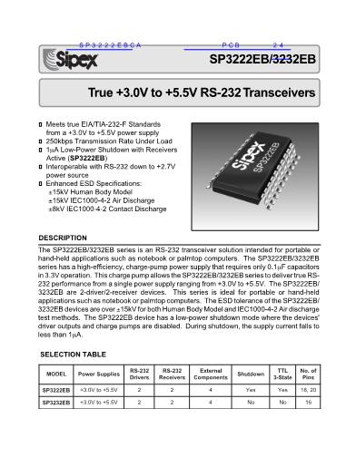 SP3222EBCA数据手册封面
