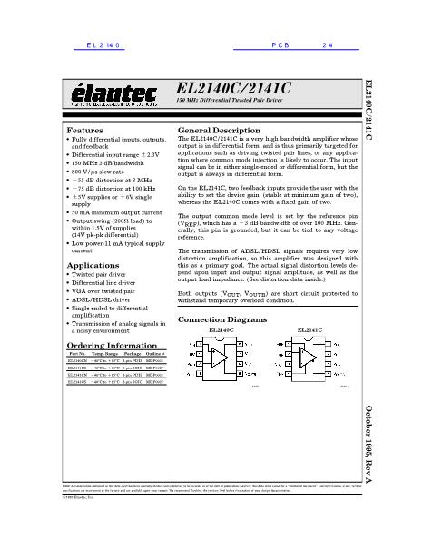 EL2140數(shù)據(jù)手冊(cè)封面