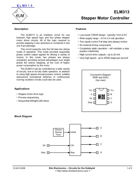 ELM313數(shù)據(jù)手冊(cè)封面