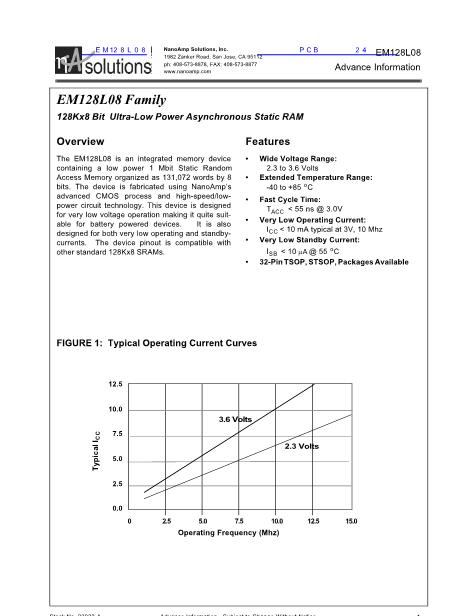 EM128L08數(shù)據(jù)手冊封面