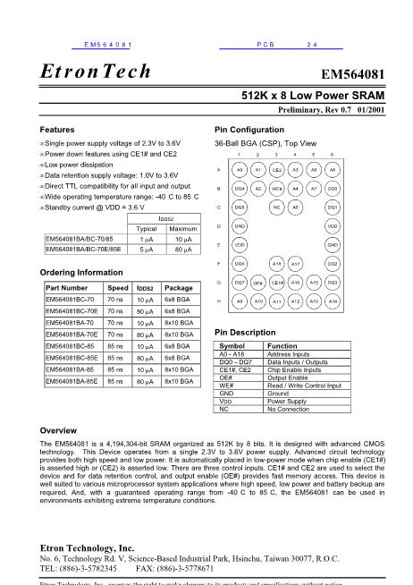 EM564081數(shù)據(jù)手冊封面