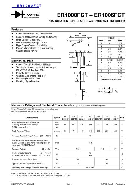 ER1000FCT數(shù)據(jù)手冊封面