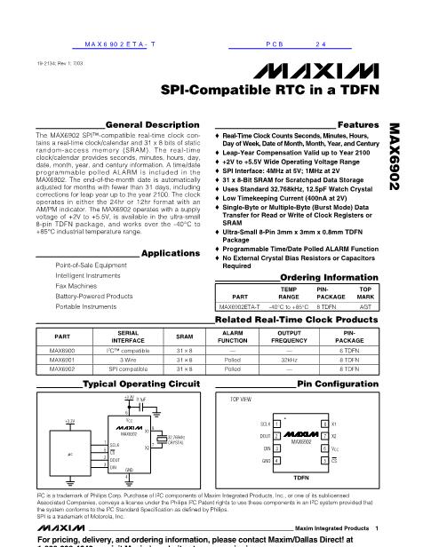 MAX6902ETA-T数据手册封面