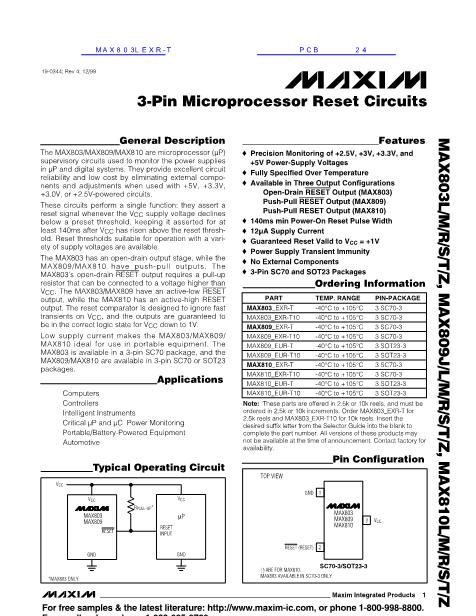 MAX803LEXR-T数据手册封面