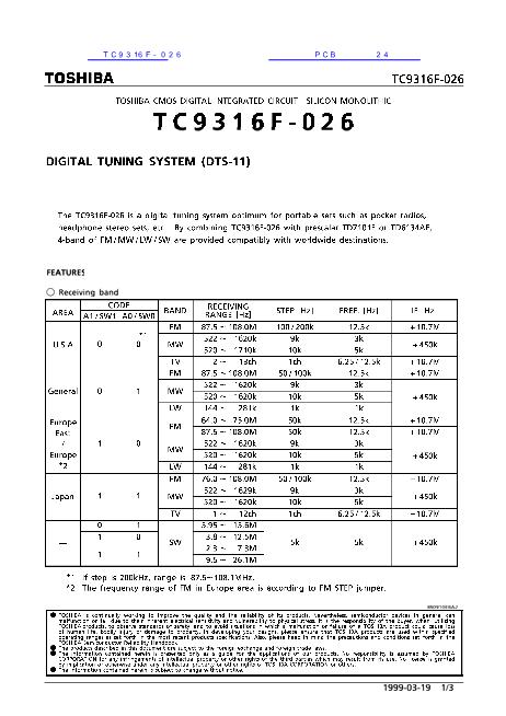 TC9316F-026数据手册封面