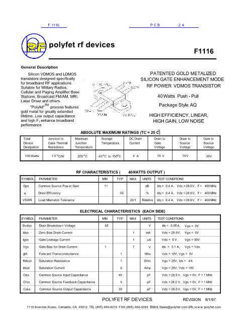 F1116數(shù)據(jù)手冊封面