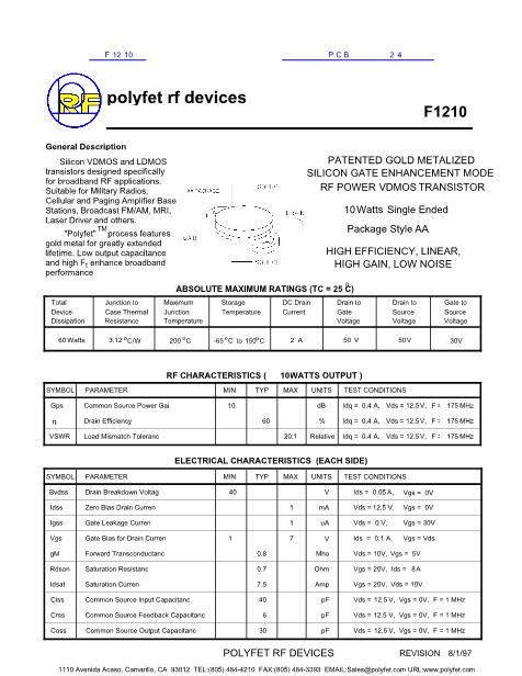 F1210數(shù)據(jù)手冊封面