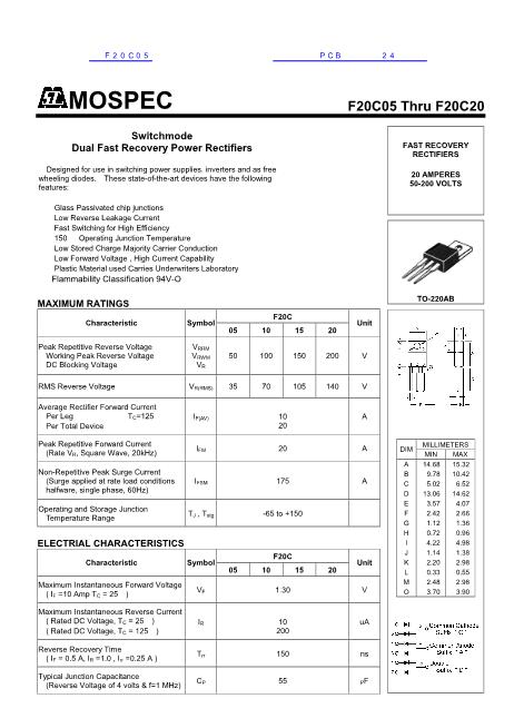 F20C05數(shù)據(jù)手冊封面