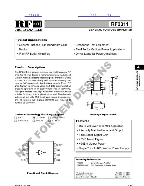 RF2311数据手册封面