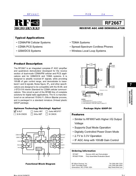 RF2667数据手册封面