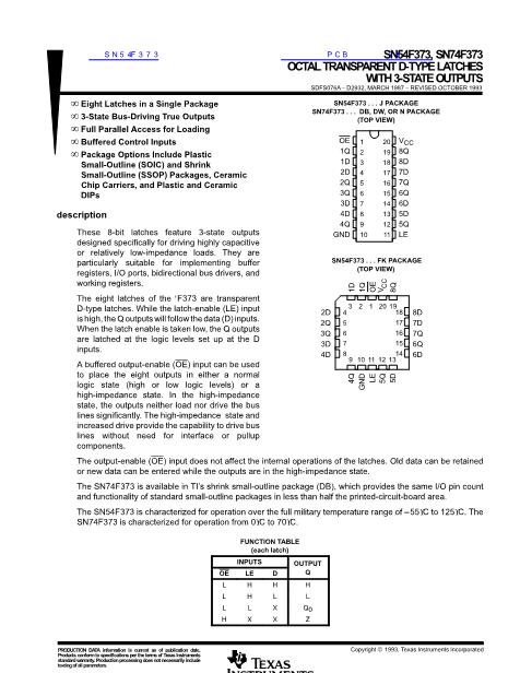 SN54F373數(shù)據(jù)手冊封面